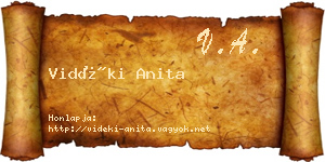 Vidéki Anita névjegykártya